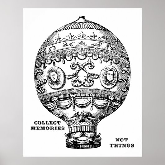 Poster Ballon vintage à air chaud (Devant)