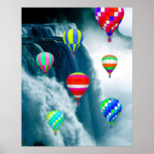 Poster Ballons à air chaud au-dessus des chutes du Niagar