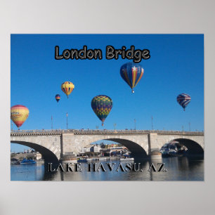 Poster Ballons à air chaud au-dessus du pont de Londres