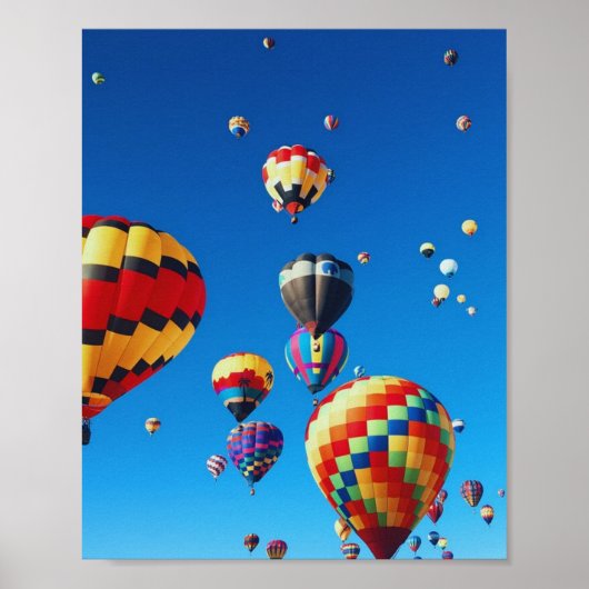 Poster Ballons à air chaud Ciel bleu (Devant)