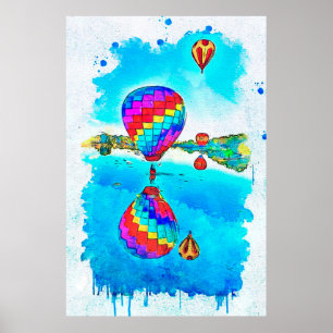 Poster Ballons à air chaud en vol