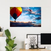 Poster Ballons à air chaud et parachute propulsé (Bureau à domicile)