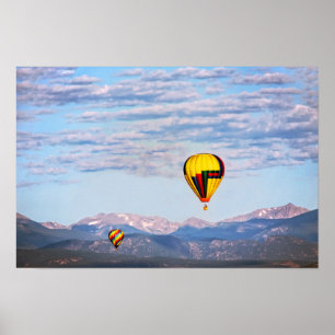 Poster Ballons à air chaud, Montagnes Rocheuses, Colorado