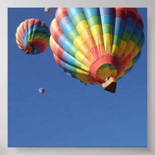 Poster Ballons à air chaud vers le haut au-dessus de l'af