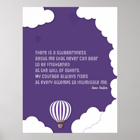 Poster Ballons à air chaud violet dans les nuages - Devis (Devant)