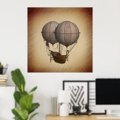 Poster Ballons à vapeur à air chaud avec navire (Bureau à domicile)