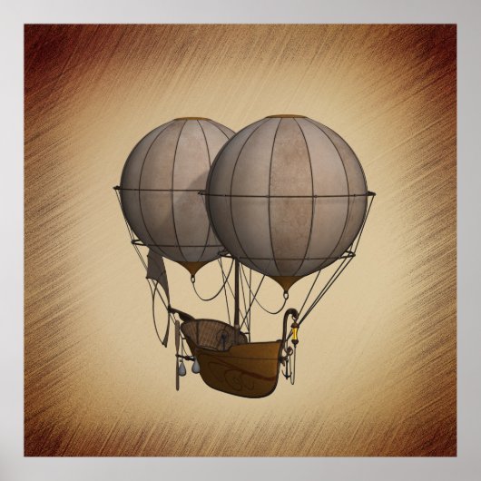 Poster Ballons à vapeur à air chaud avec navire (Devant)