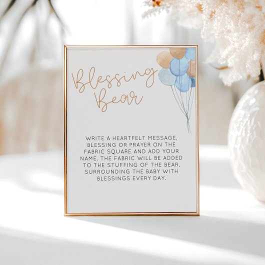 Poster Ballons Bleus Blessant Ours