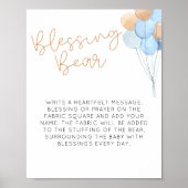 Poster Ballons Bleus Blessant Ours (Devant)