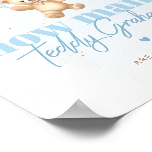 Poster Ballons bleus Combien de graphiques en peluche (Coin)