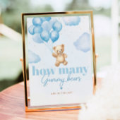 Poster Ballons bleus Combien d'ours gélifiés dans le pot