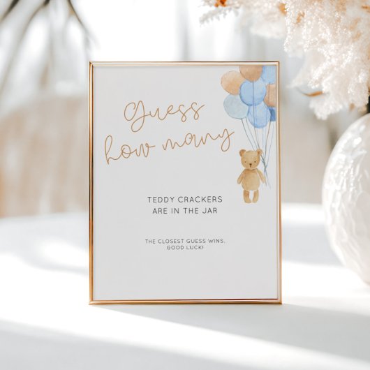 Poster Ballons Bleus Devinez combien