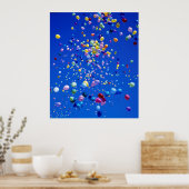 Poster ballons bleus en couleurs volants, (Cuisine)