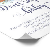 Poster Ballons Bleus Ours En Teddy Mignonne Ne Pas Dire B (Coin)