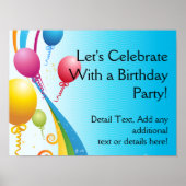 Poster Ballons colorés | Rubans bouclés (Devant)