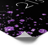 Poster Ballons de bienvenue à la parties scintillant noir (Coin)