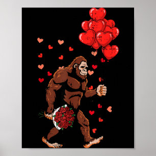 Poster Ballons de la Saint-Valentin Bigfoot Sasquatch Hom