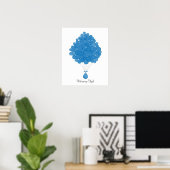 Poster Ballons de signature pour bébé - Bleu (Bureau à domicile)