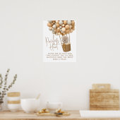 Poster Ballons d'ours Baby shower moderne chasse pacifiqu (Cuisine)