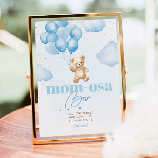 Poster Ballons d'ours en peluche bleu bar maman-osa