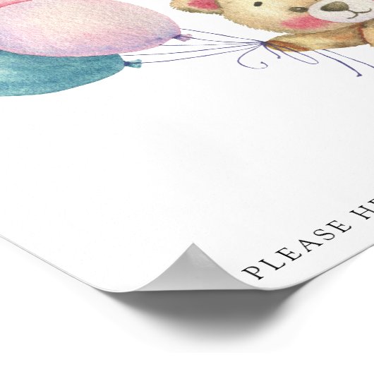 Poster Ballons d'ours en peluche - Boissons vous aider (Coin)