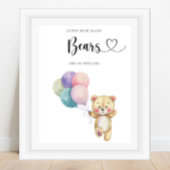 Poster Ballons d'ours en peluche - devinez combien d'ours