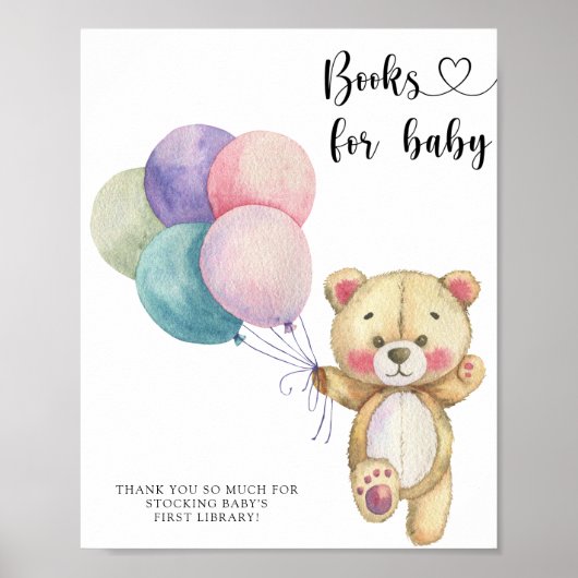 Poster Ballons d'ours en peluche - livres pour bébé (Devant)