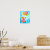 Poster Ballons d'ours en Teddy rose Vous Aimez (Cuisine)