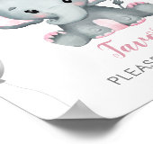 Poster Ballons Eléphants Fille Mignonne Baby shower Faveu (Coin)