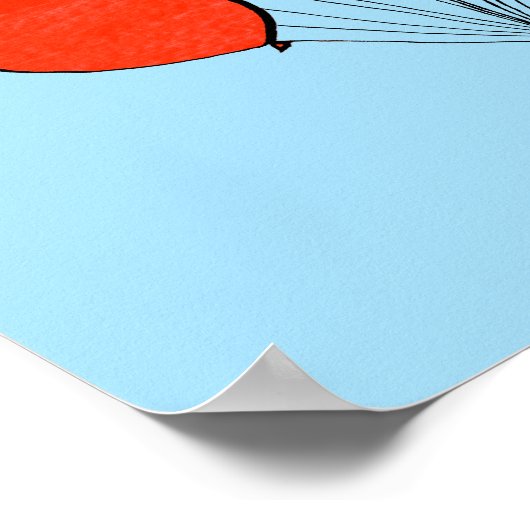 Poster Ballons en arc-en-ciel sur bleu clair (Coin)