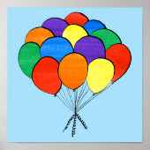 Poster Ballons en arc-en-ciel sur bleu clair (Devant)