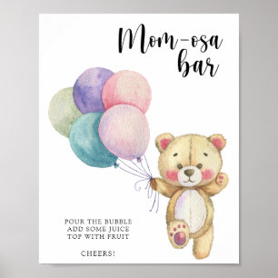 Poster Ballons en forme d'ours en peluche - Bar Mom-osa