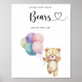 Poster Ballons en forme d'ours en peluche - devinez combi (Devant)