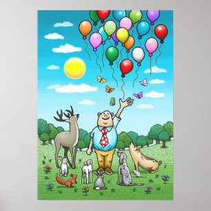 Poster Ballons et anniversaires, la paire parfaite! Affic