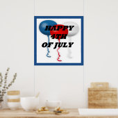 POSTER BALLONS "HAPPY 4 JUILLET" (Cuisine)