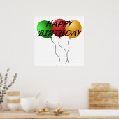 POSTER BALLONS "HEUREUX ANNIVERSAIRE" (Cuisine)