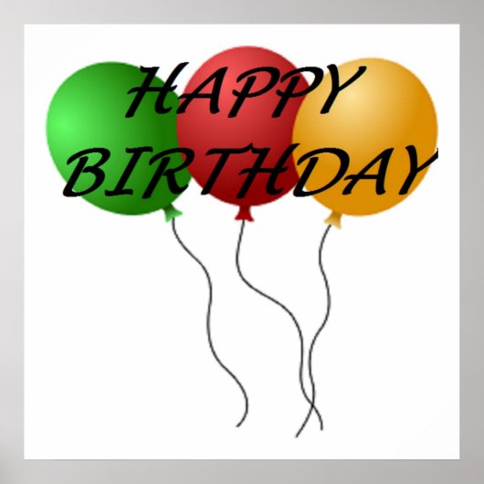 POSTER BALLONS "HEUREUX ANNIVERSAIRE" (Devant)