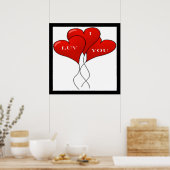 POSTER BALLONS "JE VOUS AIME" (Cuisine)