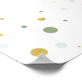 Poster Ballons or et vert | Accueil Baby shower garçon (Coin)