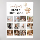 Poster Ballons Ours Teddy Première année Photo Jalon (Devant)