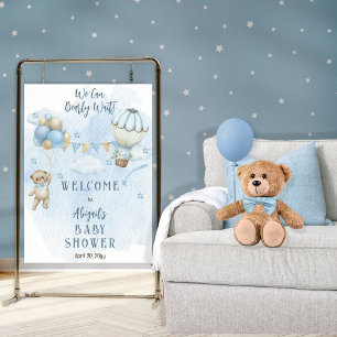 Poster Ballons Ourson à peine attendre Baby Shower Teddy 
