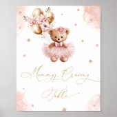 Poster Ballons Ourson Rose Table des Envies de Maman (Devant)