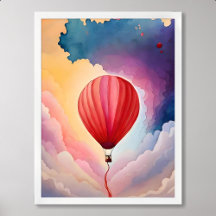 ballons peinture à air chaud nuage coloré aquarell