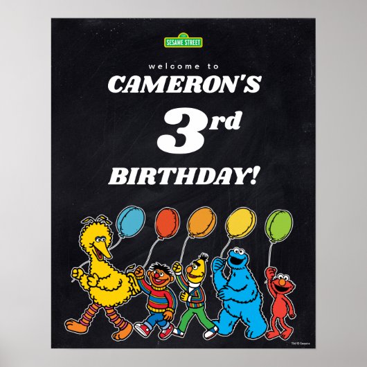 Poster Ballons pour le 3e anniversaire de Sesame Street (Devant)