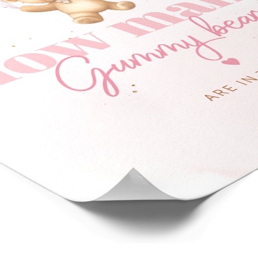 Poster Ballons roses Combien d'ours rouges dans le pot (Coin)