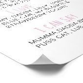 Poster Ballons roses et voiture 1er anniversaire Jalon (Coin)