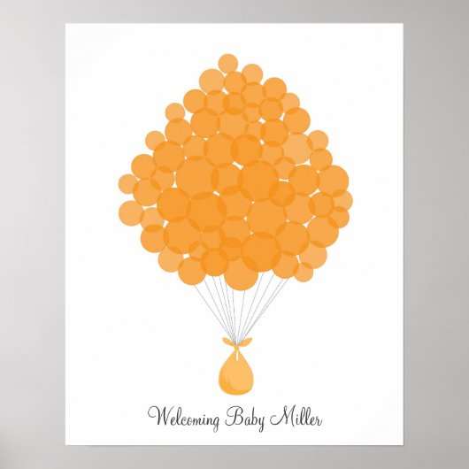 Poster Ballons Signature bébé - Orange (Devant)