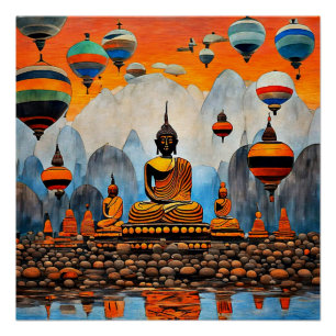 Poster Ballons sur l'Himalaya