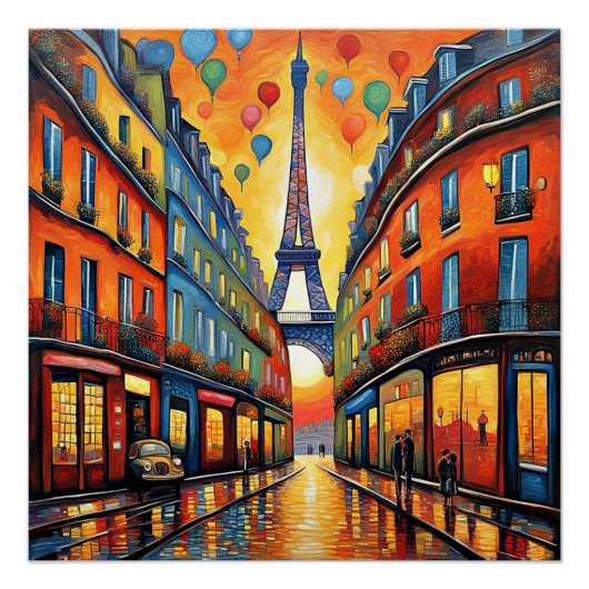 Poster Ballons sur Paris (Devant)