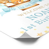 Poster Balloon à air chaud Anniversaire Animaux mignons B (Coin)